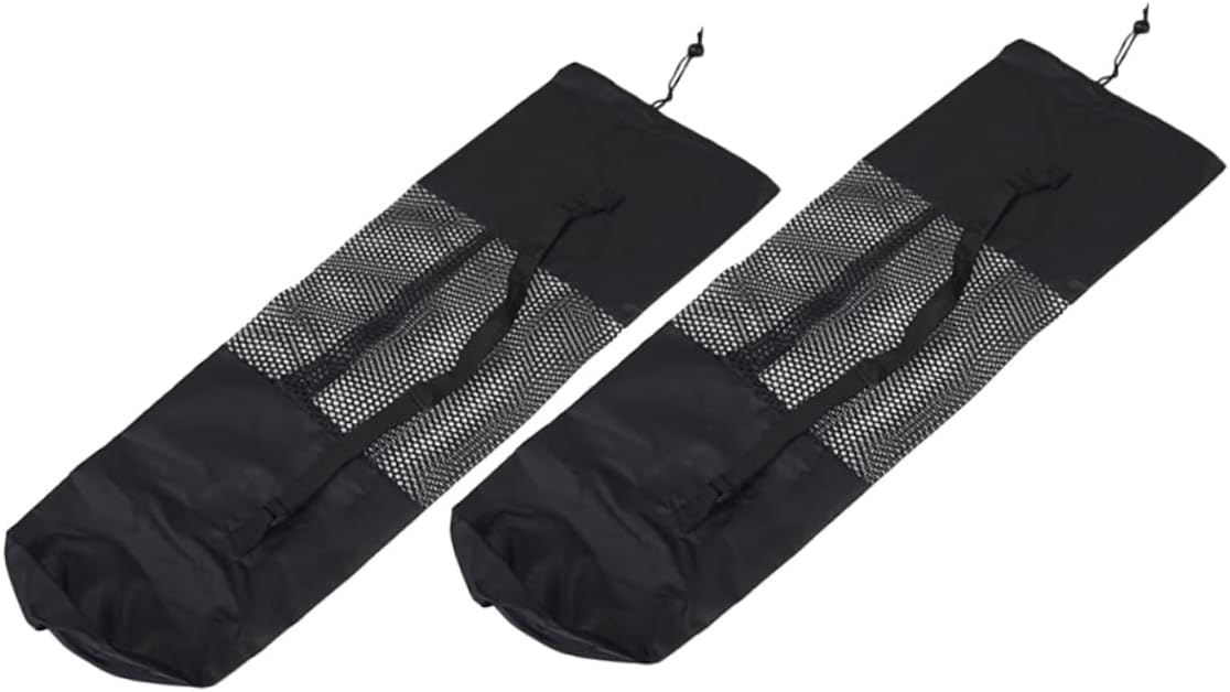 2Pcs Yoga Mat Mesh Storage Bags with Drawstring Closure Portable Carrier Pouches for Convenient Yoga Mat and Pad Storage for Women and Men
