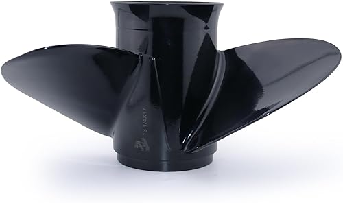 Miniatura 8 de CAPTAIN Hélice de barco compatible con motores Johnson Evinrude de 40-140 HP, 13 dientes estriados, RH, aluminio, hélices OEM para 50 60 E-TEC 65 70