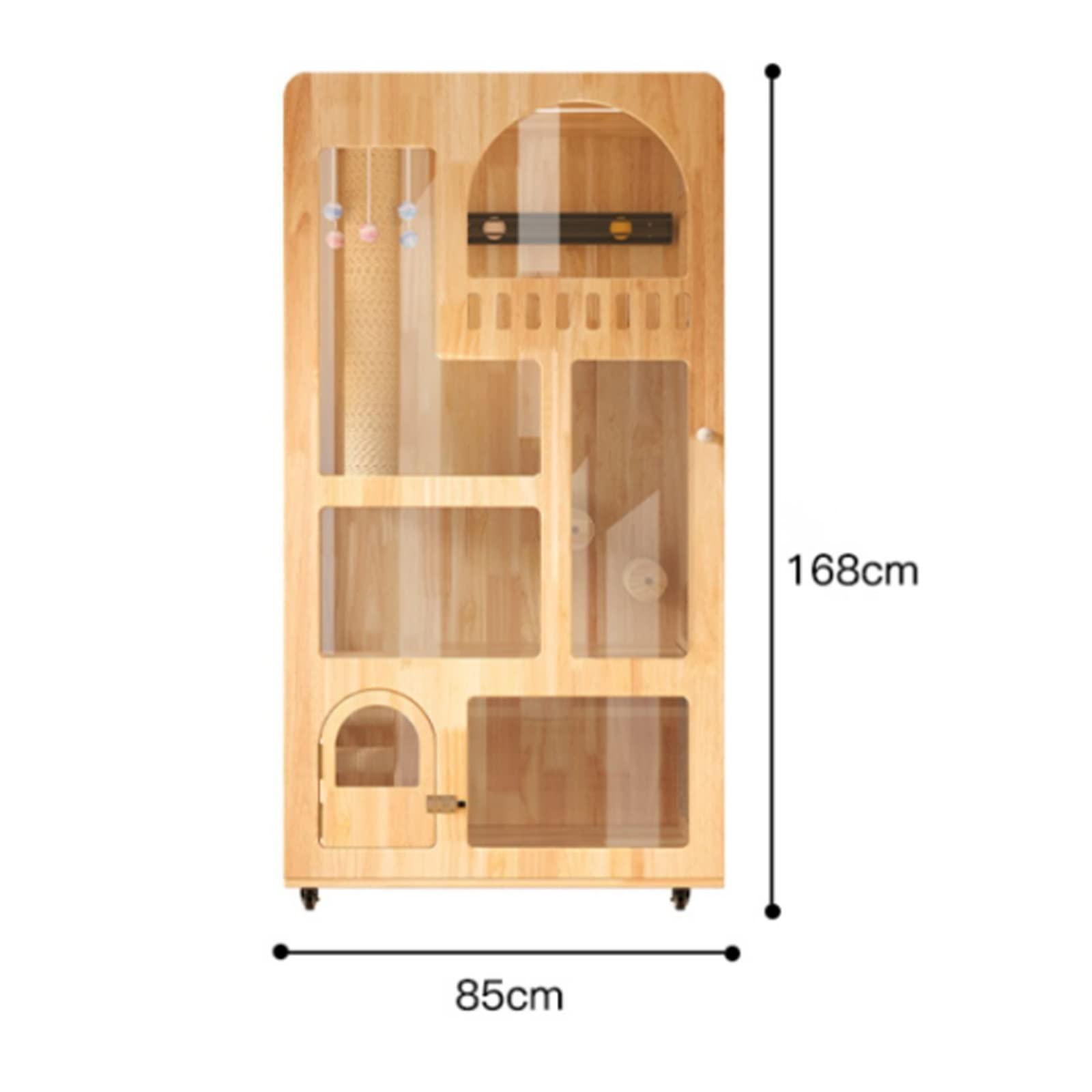 villa per gatti Gabbia for gatti in legno for con toilette for la casa, lettiera for di grandi dimensioni Per interni