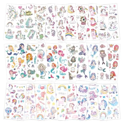 Zhtulck Tatuajes Temporales niños 350 Tatoos Temporales niños Con animales, sirenas y unicornios, kinder tattoo los tatuajes niños son grandes recompensas para los niños