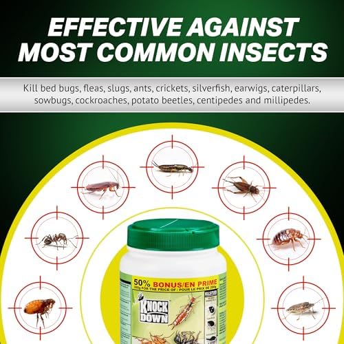 Knock Down - Diatomaceous Earth Insect Killer, Flea, Ant, Silverfish, Bed Bug Killer and Cockroach Killer Indoor and Outdoor Use, Food Grade Diatomaceous Earth Powder with Bait, 300g - 3