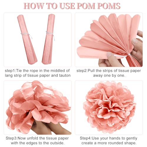 Image of Kuxriox 20PCS Retirement Party Decorations Kit for Women, Pink Rose Gold Retirement Backdrop Balloons Honeycomb Centerpiece Swirl Paper Pompoms Party Supplies, Retired Sash Table Topper Swirls Set