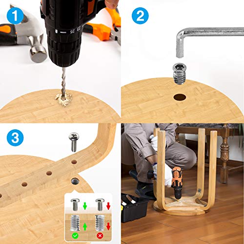 Dadi Filettati M8x17mm per Mobili,120 pezzi Dadi