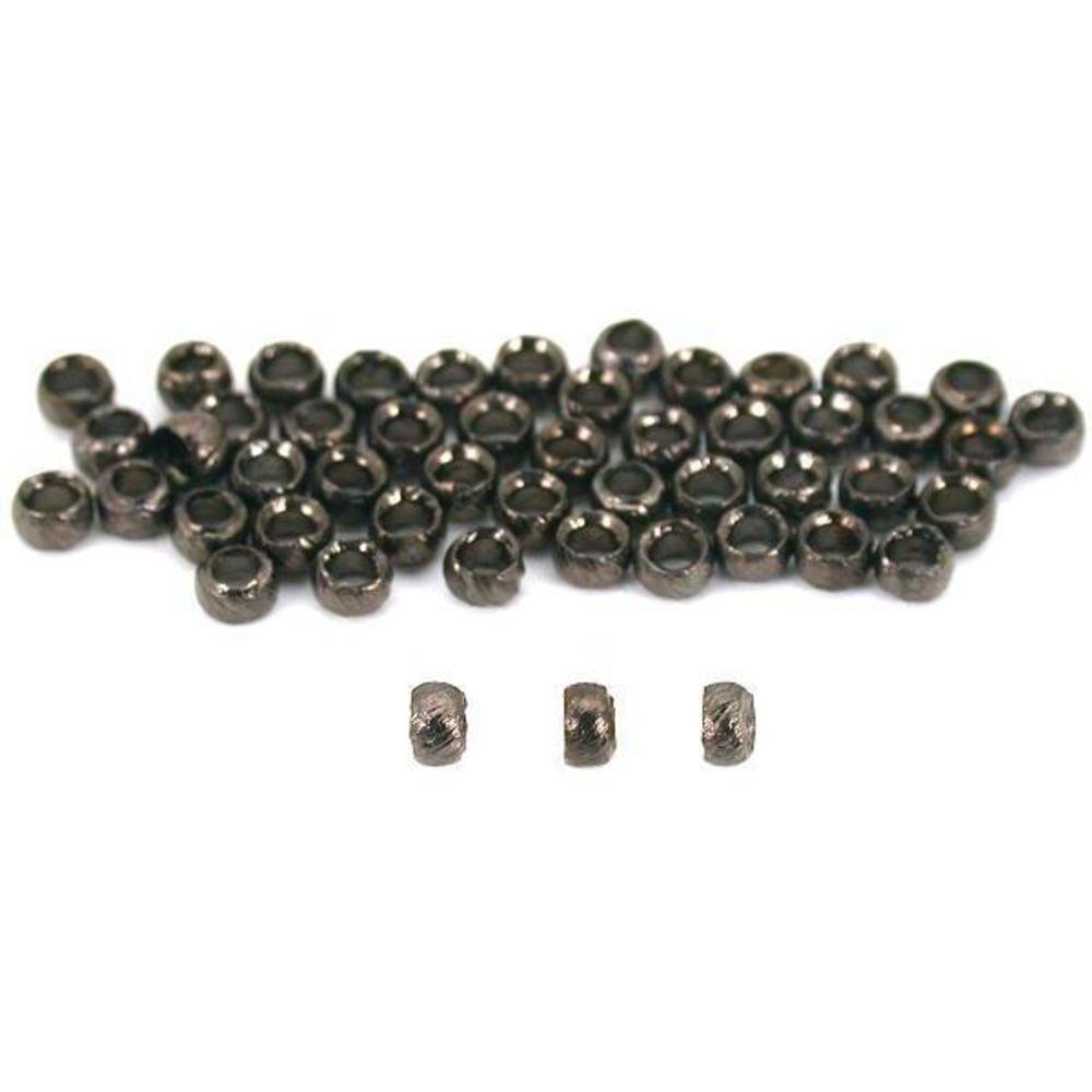 50 Crimp Beads Jewelry Beading Gun Metal Plated 2.5mm