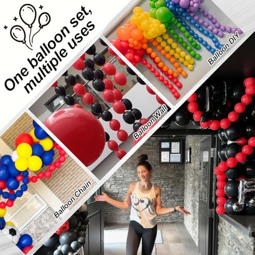 Image of Red Link Balloons, 60PCS 6 Inch Small Red Quick Linking Balloons for Making Balloon Wall Heart Arch, Tails Balloon for Wedding Birthday Baby Shower Valentine's Proposal Anniversary Party Decorations