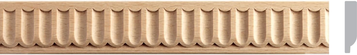 GW812 Craved Flute molding in Beech from Italy (6 pcs Total of 48 ft)