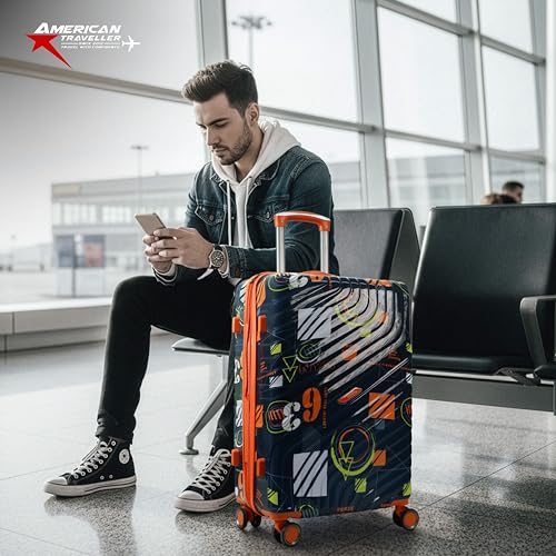 Image of AMERICAN TRAVELLER Urban SF Polycarbonate Trolley Bag Set of 3 | Durable Hard Shell, TSA-Type Lock, 360 Disc Spinner Wheels, Expandable Luggage