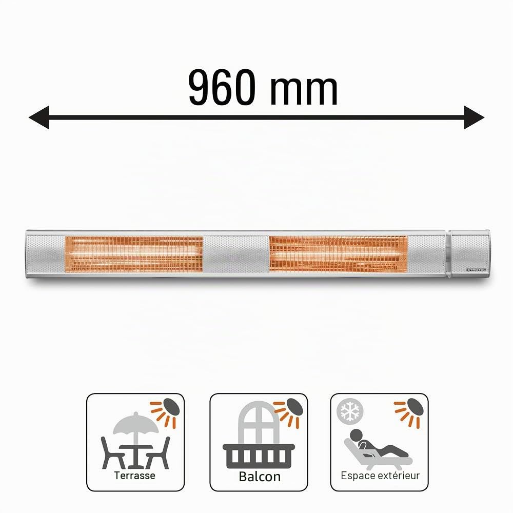 TROTEC Chauffage de terrasse infrarouge radiant IR 3050 3000 W IP65