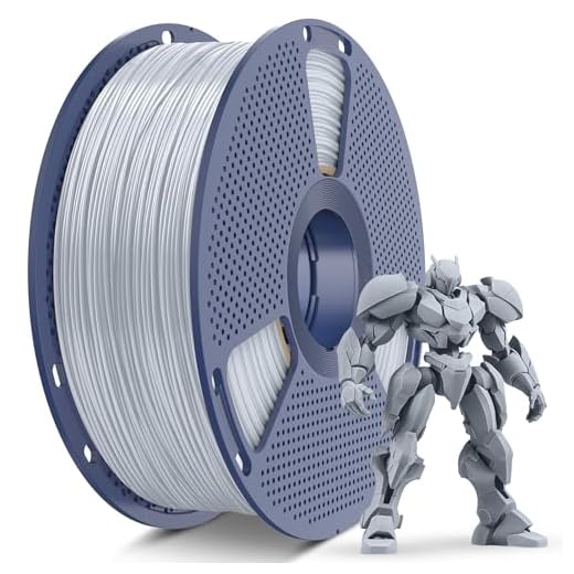 SUNLU ABS Filamento 1,75mm, ad alta Resistenza, Resistente alle alte Temperature, per Stampante 3D, Bobina da 1 kg, abs Argento