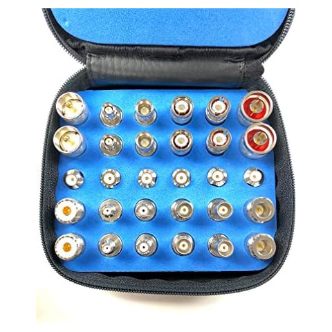 ConnectoRF 30pcs RF Coaxial Universal Adapter Kit N TNC SMA BNC UHF Mini-UHF (kit only (no Cable)) Cover