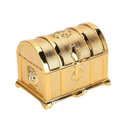 Joyero - Joyero Retro de Estilo Europeo Dorado Cofre del Tesoro, Contenedor de joyería Estilo Pirata, Joyero Decorativo, Caja de Almacenamiento de joyería clásica (Oro) Cover