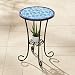 Teal Island Designs Blue Stars Mosaic Black Outdoor Accent Table