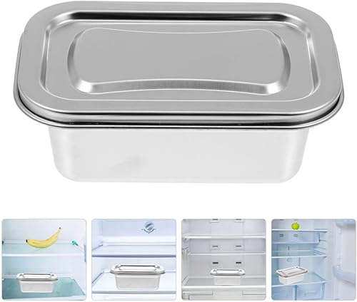 Miniatura 5 de Hemoton Recipientes de almacenamiento de helado reutilizables con tapas de acero inoxidable para guardar alimentos, caja de congelador, tina de