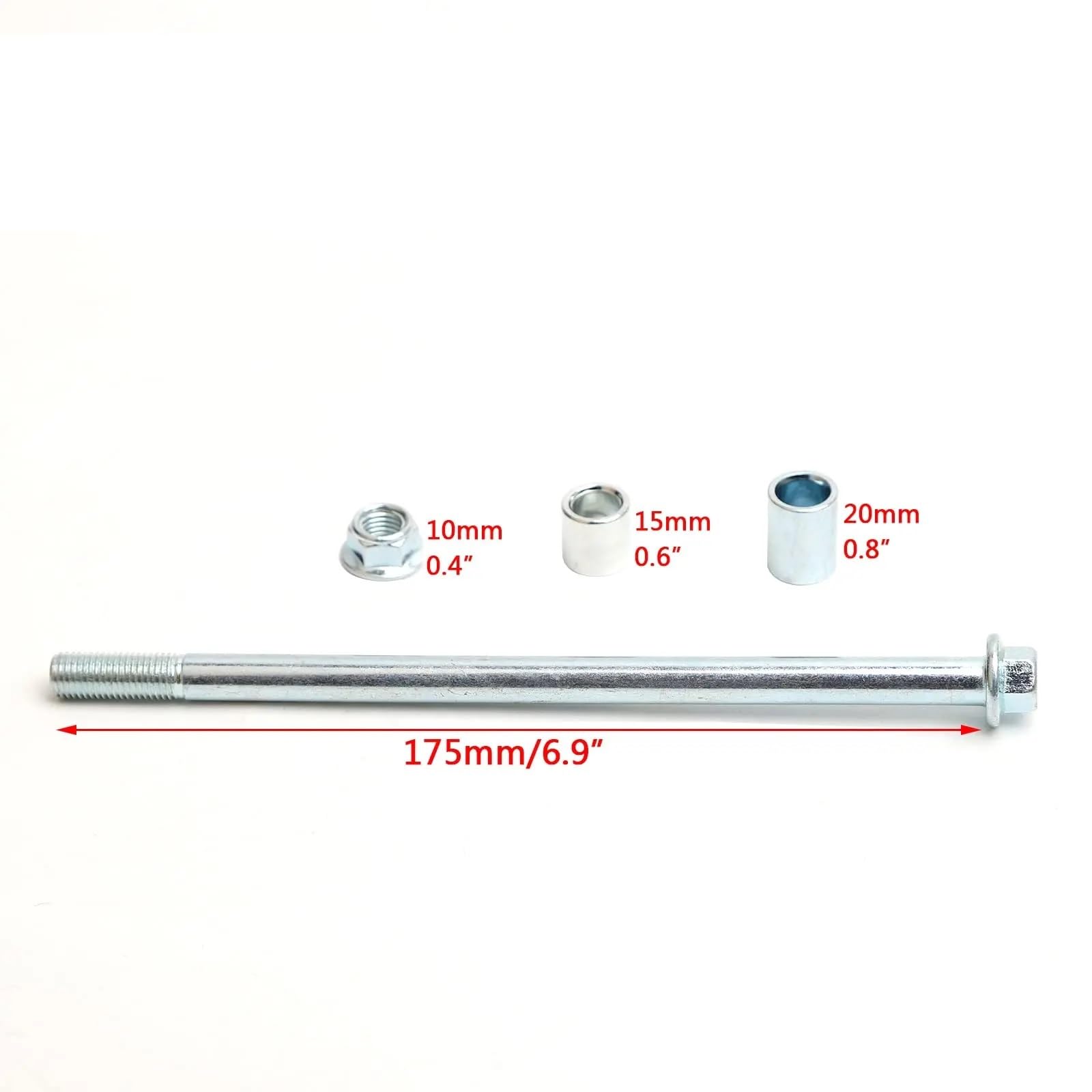 Motorradteile Vordere Hinterachse 10 mm 175/185/190/200/220/235/240/260 mit Buchse passend für IT PRO Dirt Bike Scooter Quad ATV(10-240mm)