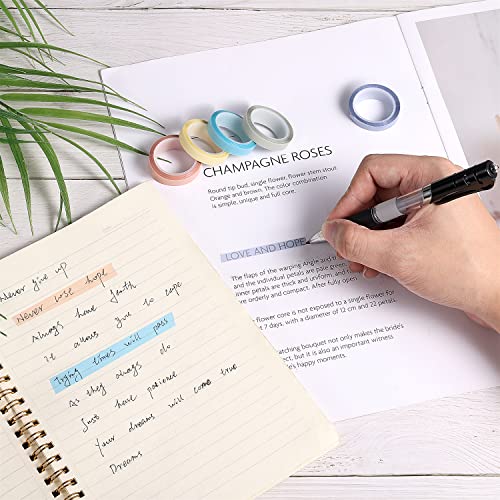 Luter 5 Rolls Highlighter Tape, 0.2Inch X 16.4Ft Removable Neon Fluorescent Strips Transparent Marking Sticker Colored Tabs For Students Teachers Marking Books Reading (6Mmx5M, Morandi Color) #TOP5