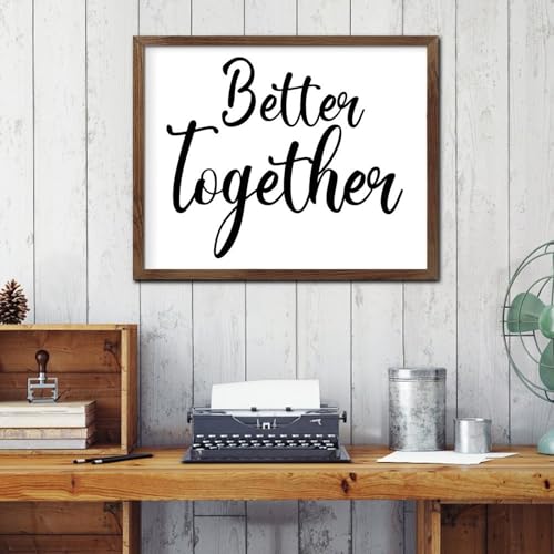Panneau de décoration murale Better Together cadre bois salon 40x50 cm