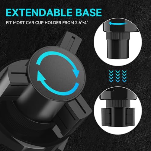 DYLEN Car Cup Holder Tray, Cup Holder Expander Adapter for Car, 9.5” Detachable Car Food Tray Table for Eating, Road Trip Essentials Fits Yeti, Hydro Flask 16-46 oz - Image 6