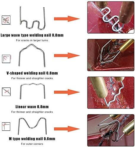 50W Hot Stapler,220V Plastic Welding Car Bumper Crack Repair Machine with Plier,Flat/Outside Corner/Inside Corner/Wave Staples,Plastic Repair Machine Welder Gun Repair for Auto Body Dent Removal