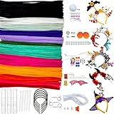 Juego de 410 Limpiadores de Pipas de Flores, Limpiapipas Manualidades, Set de Limpia pipas Flores, Limpia Pipas Multicolor, Set de Limpiapipas Halloween, Manualidades Halloween, Accesorios incluidos