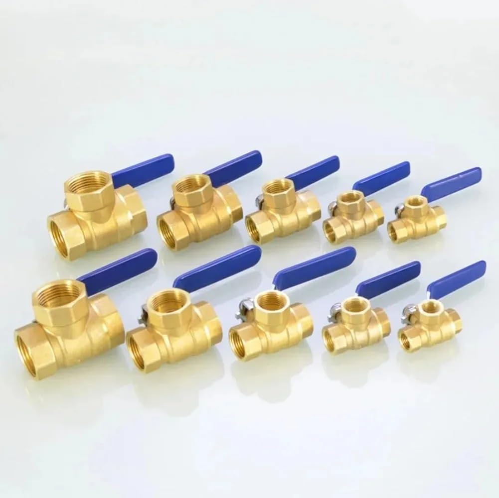 Llave de paso agua 1/4 "3/8" 1/2 "3/4" 1 "BSPP igual hembra latón Tee 3 vías L-Port T-Port Ball Vavle agua Gas aceite hogar jardín(1",L-Port)