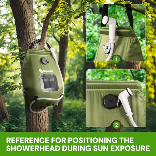 sapsisel Camping Shower Bag, ducha portátil para camping con calentamiento solar 20L miniatura 7