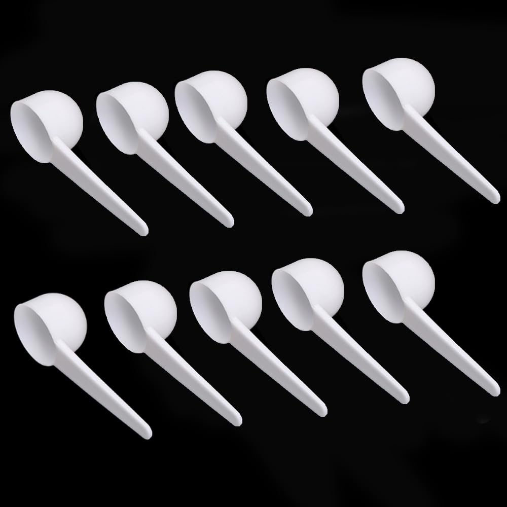 10 Pcs Measuring Spoons Set for Coffee Protein Milk Powder,10g White Kitchen Scoop for Powder Coffee Tea Sugar Bean Powder Baking
