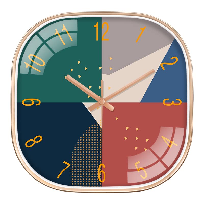 STAR WORK Plastic Non Ticking Silent Quartz Clock For Living Room Stylish Bedroom Office|Mute And Quiet Analog Wall |Home Decorative Art Collection (Chex Square),12 Centimeters,3.81 CM,Multicolor
