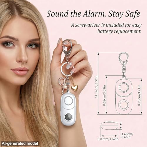 Personal Alarm for Women Keychain Alarm: Qoosea 135dB Emergency Keychain Siren with Strobe Light Loud Siren for Women Kids Students Seniors Emergency Self-Defense for Night Sports - image 6