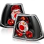 SPEC-D TUNING Black Housing Clear Lens Tail Lights Compatible with 1999-2005 VW Jetta/Bora MK4 4-door Sedan , Left + Right Pair Assembly