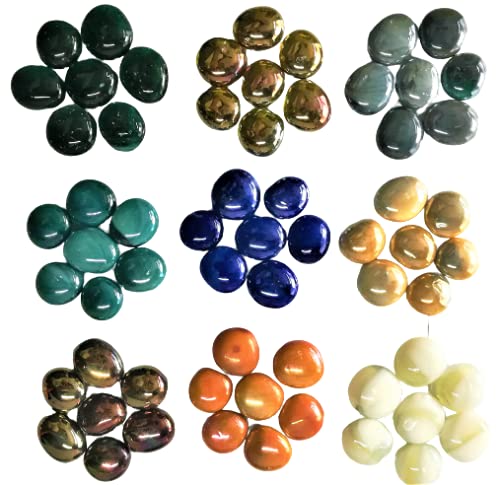 OMI Glass Pebbles Mixed Color-Shapes, Opaque Milky, 9 Colors Round 400g (Approx 50 Pieces) (B08YWX669K) Amazon Price History, Amazon Price Tracker