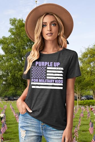 Purple Up for Military Kids Shirts Military Kids Month T Shirt Purple Up Day Shirt Military Children Awareness Tee Tops3