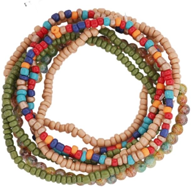 Bohemian multilayer seed beads handmade bracelet for women.