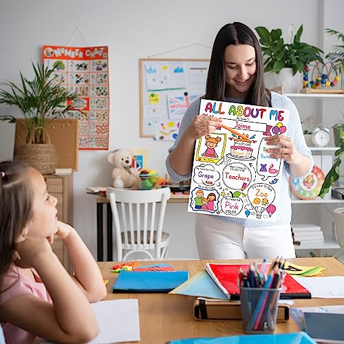 Madoo Citrus 24 Pack All About Me Posters For Elementary School - Star Of The Week Poster For Kids Students Teachers School Supplies (Style-1) #TOP5