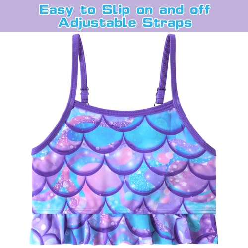 Girls Tankini Swimsuit 2 Pieces Mermaid Bathing Suit Little Girls Summer Beach Rash Guard Swimwear for 3-6 Years2