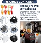 48 OZ Container Replacement Compatible with Vitamix 015978 The Quiet One VM0145 Drink Machine Advance Commercial Blenders Series VM0100A 016016 36019, 48oz Blender Pitcher with Stainless Steel Blade