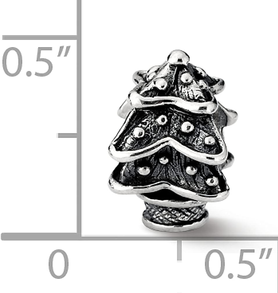 925 Sterling Silver Charm For Bracelet Christmas Tree Bead Holiday Celebration Fine Jewelry For Women Gifts For Her