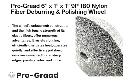 Image of Nylon Fiber Deburring Wheel 6 inch x 1 inch x 1 inch 9P Hardness 180 Grit Silicon Carbide Brushed Polishing Buffing Unitized Wheel for Bench Grinder, Buffing Machine, with Adapter for 1 /2 5 /8 3 /4 Arbor