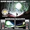 Esgreen Super Bright Rechargeable Flashlights High Brightness 99,000 Lumens, Powerful Long Range LED Strong Big Flash Lights, Long Lasting USB C, LCD Digital Display, 5 Modes, Double Switches #1
