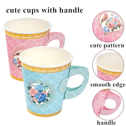 Vaisselle jetable mariage sans plastique avec tasses à thé et assiettes Tebery
