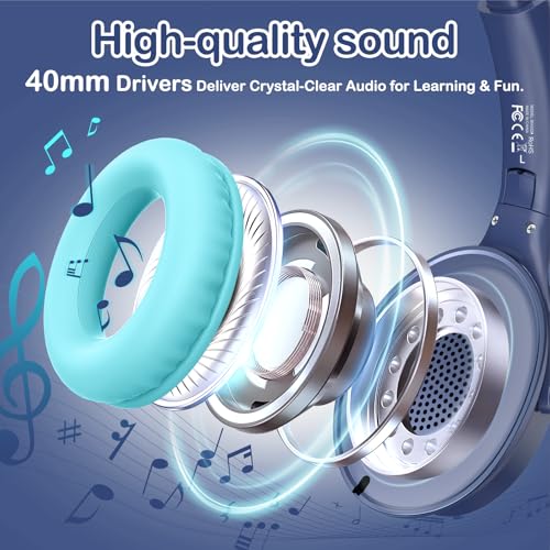 USB-C Kids Headphones, Wired Headphones for Girls Boys, 94dB Volume Limit - image 5