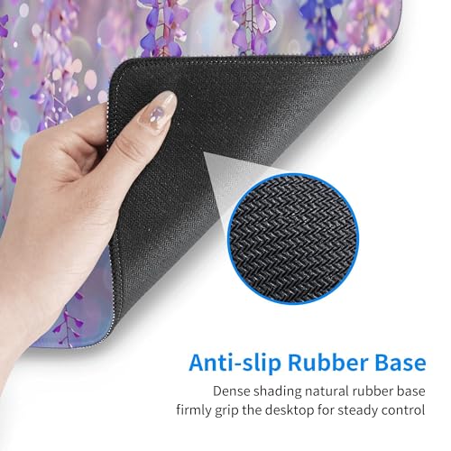 Image of Purple Pink Beaded Extended Gaming Mouse Pad, with Stitched Edges Large Mouse Pad Desk Protector, Rubber Base Mousepad Keyboard Mouses Mat for Work Game Office Home- 32 inch X 12 inch Inch