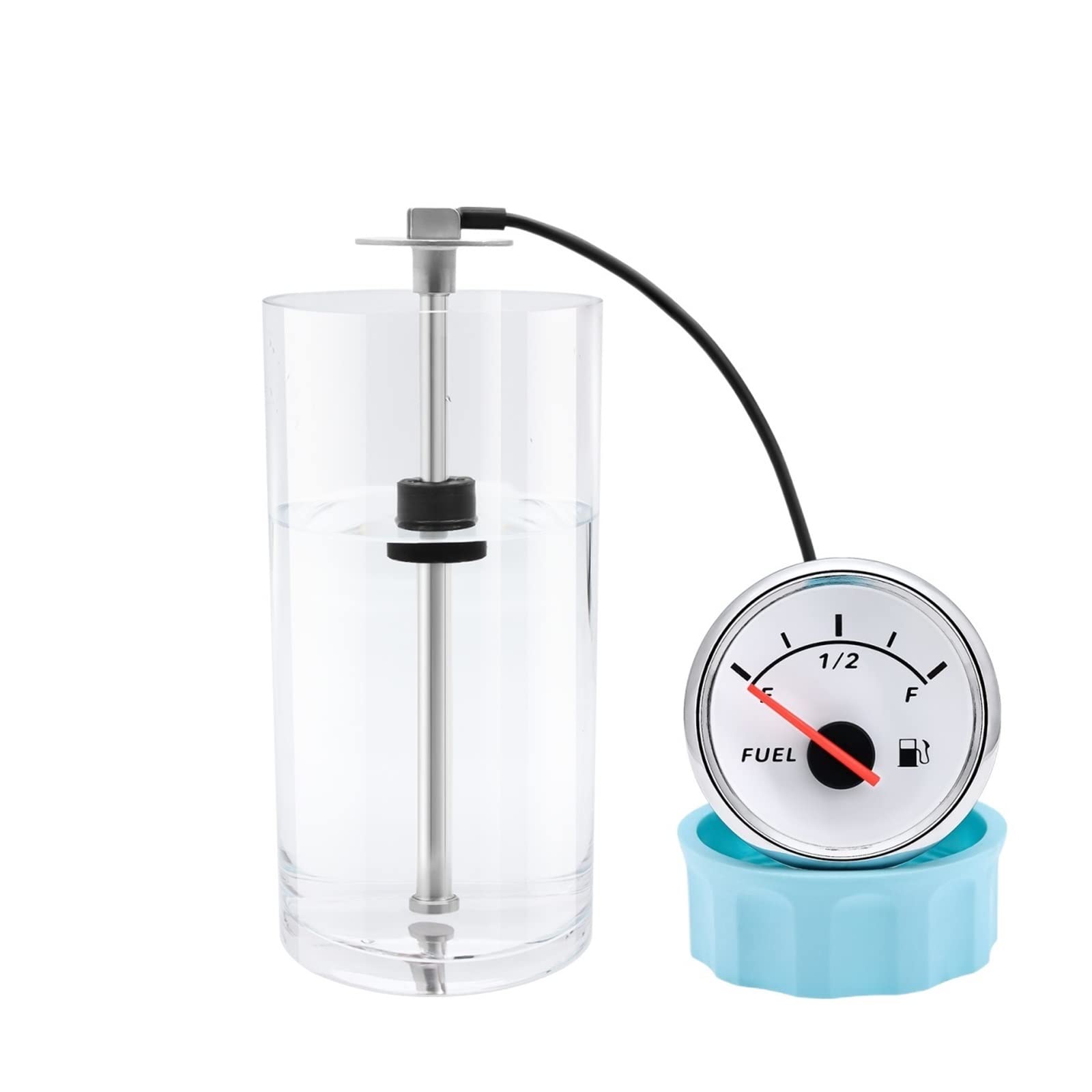 Indicatore Livello Carburante, Indicatore del livello del carburante + 0-190 Ohm Sensore del livello del carburante del carburante 52mm Misuratore del livello del carburante con retroilluminazione ros