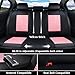 Coverado Seat Covers Full Set, Waterproof Nappa Leather Seat Covers for Cars, 5 Seats Universal Car Seat Protectors, Black and Pink Leather Car Seat Covers Car Seat Cushions Fit for Most Cars