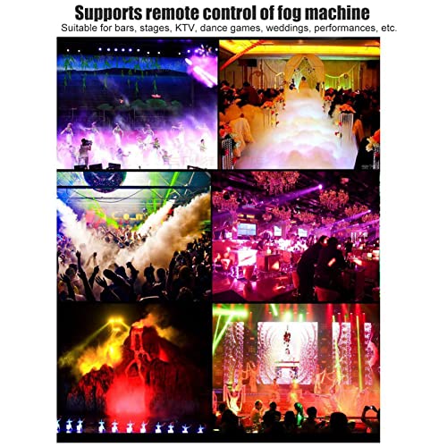 Image of 1200W Fog Machine, Smoke Machines for Stage Effect, Halloween Mist Maker with 6 Full‑color LED Chips Remote Control Fog Machine for Holiday Wedding Christmas Parties, About 15000cu ft /min