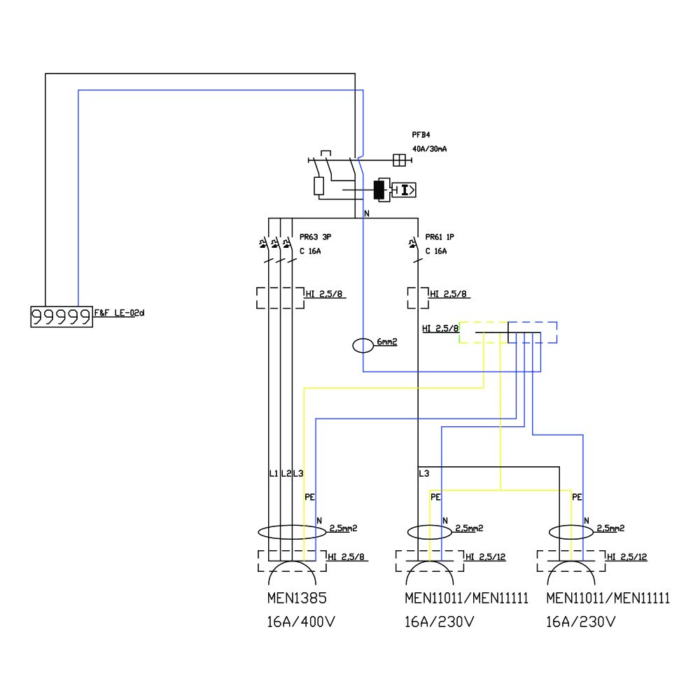 Unità di distribuzione dell' energia con contatore TD della S/FI 1 X 16 A 2 X 230 V parete Distributore Distributore di corrente per cantieri 2510