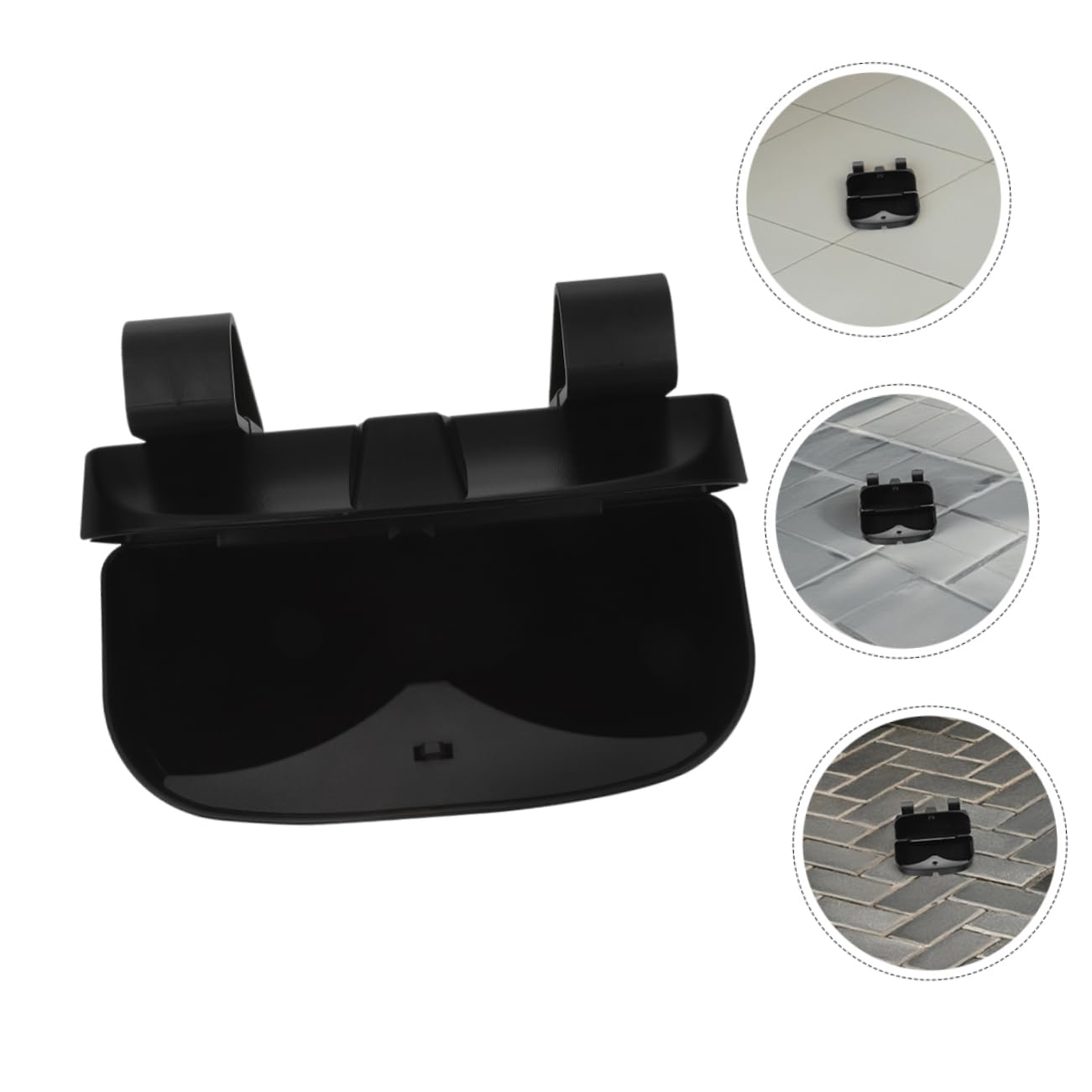 2 pièces Étui à Lunettes Auto Organisateur de Pare Soleil pour Lunettes de Soleil Vue Boîte de Rangement Rigide à Fixation Rapide sur Visor Accessoire Multifonctionnel pour