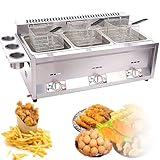 Kommerzielle Gasfritteuse Edelstahl - Professionelle Fritteuse zum Kochen von Speisen und Pommes Frites