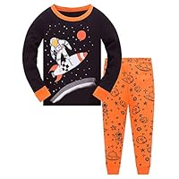 Boys Pyjamas Nightwear Cotton Toddler Clothes Kids Space Sleepwear Winter Long Sleeve Christmas Pjs Sets 2 Piece Outfit Xmas Gift, 02 Astronaut, 7-8 Years