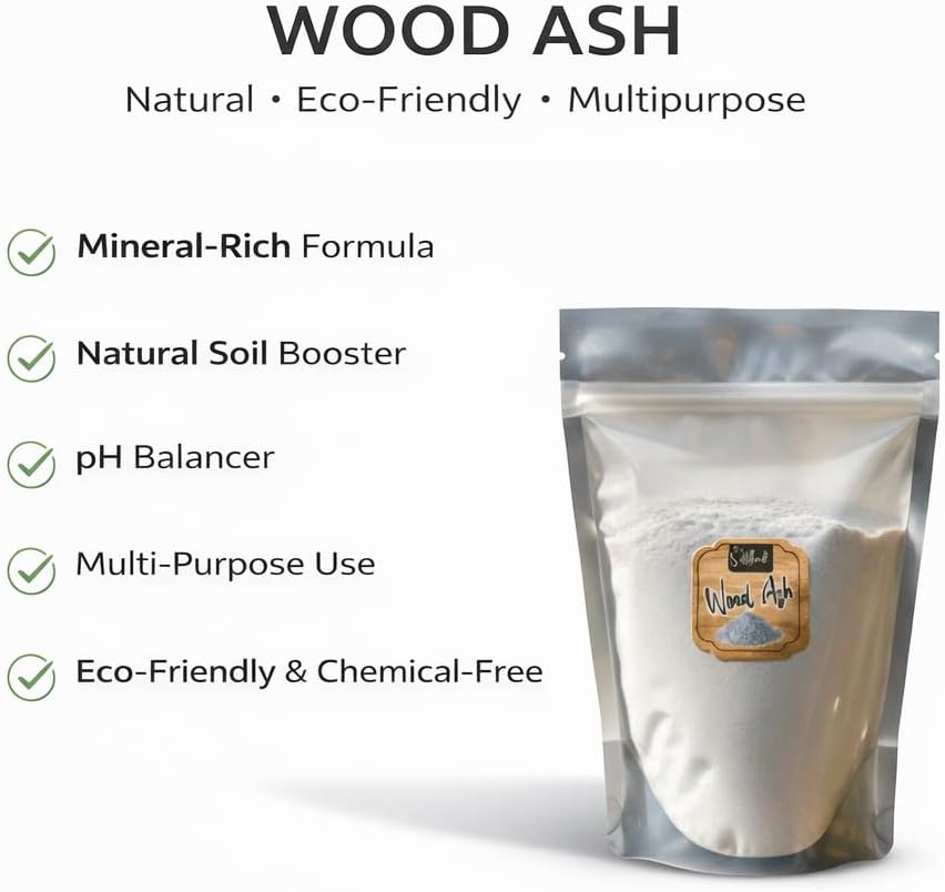 Premium Quality 100% Firewood Ash for Plant Growth - | Fertiliser | Wood ash /(1000 Grams) (2.2 lbs)