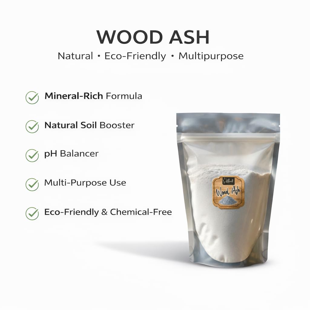 Natural Wood Ash Fertilizer for Plants, Premium Quality Firewood Ash, 500/1000 Grams (500 Grams)